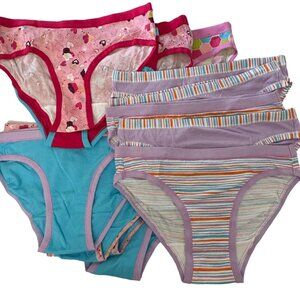 Hanes Girls' Underwear Lot of 26 - Size 10 - Stripes Hearts & Cupcakes New
